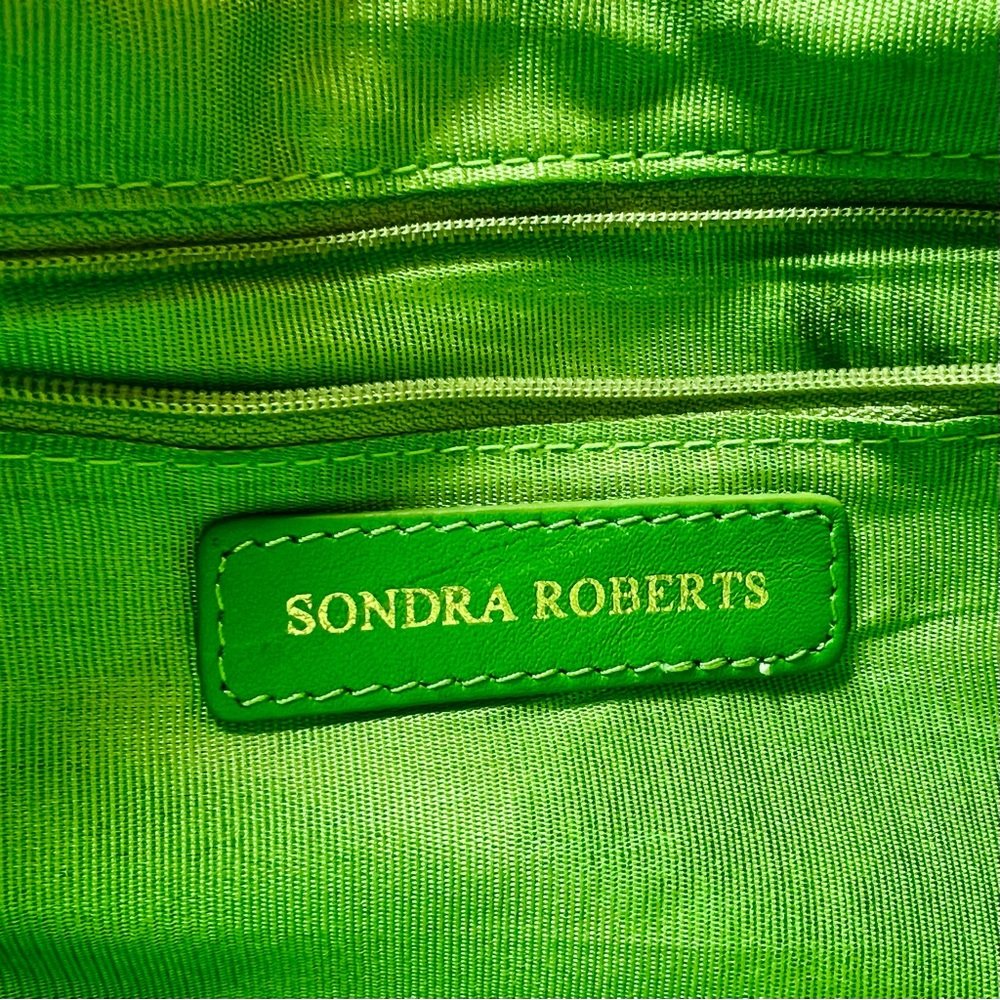 Genuine Leather Mock Croc Accent Shoulder Bag - Picture 5 of 9